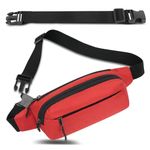 IHIGOGOFA Bumbags Waist Fanny Pack Fashion Bum Bag with 30cm Extended Belt for Dog Walking Climbing Hiking Travel Cycling Girls Ladies Men Women (Red)