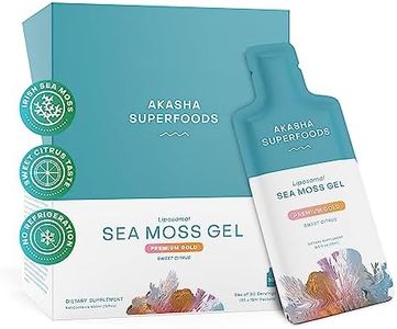 Akasha Superfoods Irish Sea Moss Gel, Liposomal Seamoss with Irish Sea Moss, Vitamin E, Citrus, Organic Vanilla, Glycerin, Skin, Energy & Gut Health Support for Women & Men, Sweet Citrus Flavor, 30 Ct