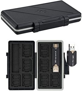 JJC 25 Slots Résistant à l'eau Boîtier de Carte Mémoire avec Lecteur de Carte USB 3.0 pour 16 Micro SD SDXC SDHC + 8 SD SDXC SDHC SDHC Carte Mémoire SD Case Etui