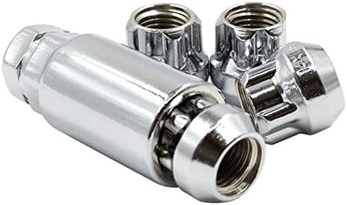 Open End Bulge Acorn Chrome M14 X 1.5 Thread Premium Wheel Lock Set Locking Lug Nut (Set of 4 Lug Nuts + 1 Key)