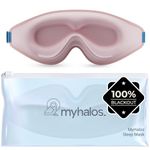 MyHalos 3D Sleep Mask - Sleeping Eye Masks for Sleep - 100% Blackout Sleeping Mask for Women, Men & Side Sleepers - Zero Pressure - Award Winning Design, Eyelash Friendly & Breathable, Peach