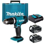 Makita 18 V Cordless Combi Drill, 2 x Batteries, Charger and Accessory Kit, 70 pc.