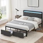 Full Size Platform Bed With Drawers