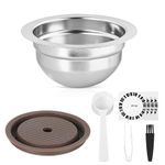 Stainless Steel Reusable Coffee Pods for Nespresso Refillable Coffee Capsules for Nespresso Reusable Coffee Capsule for 80/150/230ml DIY Coffee Pod Kit(150ml)