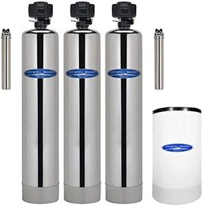 Crystal Quest Acid Neutralizing Whole House Water Filter (9-13 GPM) + SMART Multimedia + Water Softener | Stainless Steel Tank, Filters 1,000,000 Gallons