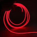 XUNATA 4m Red LED Neon Light Strip with Switch, 5V USB Powered, Coloured PVC Tube Lights, IP65 Waterproof, Flexible, Cut to Size for DIY Home Commercial Decoration