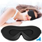 Boniesun 2023 Summer Breathable 3D Sleep Mask for Side Sleepers, Full Light Blocking Eye Mask for Men & Women, Extra Eye Space Without Touching The Eyelashes