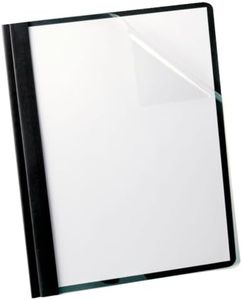 Oxford 78787504066 Linen Clear Front Report Cover, 85 Sheet Capacity, Letter, Black, 5/Pack