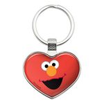 Sesame Street Elmo Face Keychain Heart Love Metal Key Chain Ring