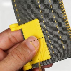3Pcs Sewing Templates for Even Stitching, Needle Distances Seam Guides Kit, DIY Stitching Guide Tool Seam Finishing Uniform Precision Stitching Fabric Edging Crafts (Yellow-4mm & 3mm & 2mm)