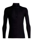 Icebreaker Men's Everyday Half Zip Long Sleeve Top - Zip up Sweatshirt - 100% Merino Wool Base Layer - Black, L