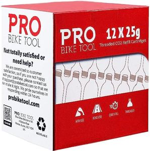 CO2 Cartridges with Threaded Connection, 12 x 25g