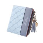 FuninCrea Leather Wallet, PU Small Purses for Women, Bifold Card Holder Small Purse with Zipper Coin Pocket, Multicard Women's Wallets Coin Purse for Cash, Cion, Card, Bill (Blue)