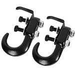 XSTRAP STANDARD 2PK Universal Recovery Tow Hooks 10000LBS Black Forged Tow Hooks Compatible with Jeep Ford Dodge Chevy Chevrolet GMC Toyota Pickup Truck