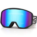 Ski Goggles Snowboard for Men Women, OTG Anti Fog UV Protection Snow Goggles (Blue)