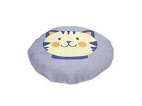 KANYOGA Mustard Rai Seed Pillow for New Born Baby | Round Head Shaping Baby Pillow | Neck Support Pillow with Outer Cotton Cover 0 to 6 Months (Sky Blue-Cat Print, Dia 26 X H 2 Cm)