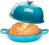 Enamelled Cast Iron Dutch Oven Pot – Dutch Oven For Sourdough Bread Baking – Cast Iron Bread Pot – Blue, 6 Quarts, 22cm – by Nuovva