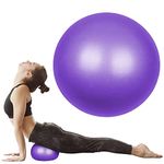 flintronic Mini Pilates Ball, 25cm / 9.4 Inch, Small Anti Burst Exercise Ball for Yoga, Pilates, Balance, Physical Therapy, Stretching and Core Fitness - Includes Stability Ball Workout Guide