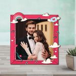 Bhai Please Rainbow and Cloud Personalized Custom Photo Printed Fridge Magnet (Pack of 1) | Gift for Wife,Husband, Girlfriend, Boyfriend,| Birthday, Anniversary, Valentine, Wedding Gift