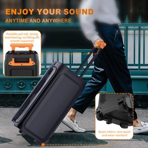 JYX Karaoke Machine with 2 Wireless Mics – 500W Bluetooth Party Speaker with LED Lights, USB/AUX/SD/TWS