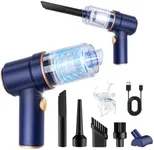 KMM Handheld Car Vacuum Cleaner, 9000Pa Vacuum Cleaner and Air Duster, 120W High Power Wet and Dry Handheld Car Vacuum Cleaner with LED Light and Multi-Nozzles for Car, Home, Office, Pet