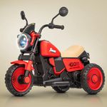 Baybee Cruzer Electric Bike for Kids with Foot Accelerator & Music | Rechargeable Kids Bike with LED Light, Bluetooth & USB | Baby Battery Operated Ride on Bike to Drive 1 to 4 Years Boys Girls (Red)