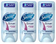 Secret Outlast Xtend Protecting Powder 2.6 OZ, Clear Gel Deodorant (Pack of 3)