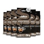 Lavazza, Espresso Italiano Classico, Ground Coffee, 6 Packs of 250g, Ideal for Moka Pot or Filtered Coffee, Sweet & Aromatic Taste, Intensity 5/10, Flowery & Fruity Notes, 100% Arabica, Light Roast