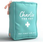 Dog First Aid Kit/Pet First Aid Kit - Vet Approved Premium First Aid Supplies for All Emergencies, Instruction Booklet, Thermometer, Vet Wrap, Bandages, Nail Clippers, Tick Removers, Wipes and More.