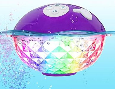 Portable Bluetooth Speakers Wireless Colorful Lights Show,IPX7 Waterproof Floating Pool Speaker,Built-in Mic Crystal Clear Stereo Sound Shower Speaker 50ft Range for Home Party Outdoor Beach Travel.