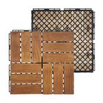 Plantex Tiles for Floor-Interlocking Wooden Tiles/Garden Tile/Quick Flooring Solution for Indoor/Outdoor Deck Tile-Pack of 10 (ASH Wood)