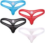 ONEFIT Mens Thongs, Closecret Sexy Cotton Underwear G-strings 4Color 4Pairs L