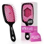 FHI Heat UNbrush Detangling Brush for Pain-Free Brushing on All Wet or Dry Hair Types — Durable DuoFlex Anti-Static Bristles, Lightweight Handle, Vented Hair Brush, Cherry Blossom