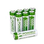 POWJIELI Ni-Mh Rechargeable AA Solar Batteries 1.2v 1000mAh Pre-Charged Double A Battery for Outdoor Garden Lights,Solar Light,Landscape Lights (8pack)