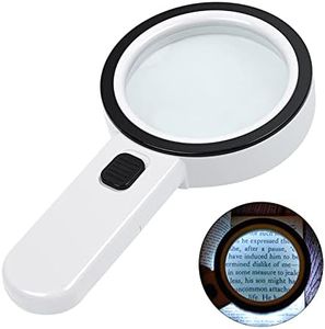 AIXPI Magnifying Glass with Light, 30X Handheld Large Magnifying Glass 12 LED Illuminated Lighted Magnifier for Macular Degeneration Seniors Reading Inspection Coins Jewelry