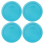 Pyrex Bundle - 4 Items: 7201-PC 4-Cup Surf Blue Plastic Food Storage Lids