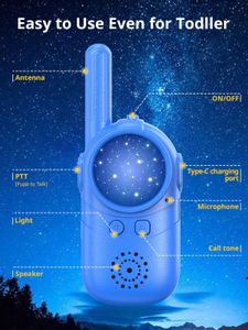 Kids Rechargeable Walkie Talkies 2-Pack – Long Range Two-Way Radios