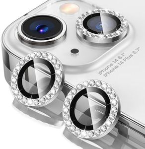 Tensea for iPhone 14 / iPhone 14 Plus Camera Lens Protector, 9H Tempered Glass Camera Cover Screen Protector Metal Individual Ring for iPhone 14 6.1 inch/14 Plus 6.7 inch