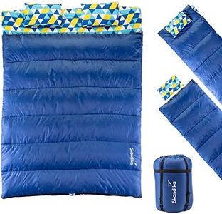 Skandika Iceland | sacco a pelo doppio per 2 persone con/senza fodera in flanella di cotone per adulti, separabile, fino a 0°C/3°C | inverno outdoor campeggio (doppio flanella | blu scuro)