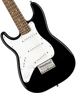 Fender Squier Lefthanded Electric Mini Stratocaster in Black, Comes with Free Virtual Lessons