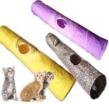 Folding Pet Cat Rabbit Fun Tunnel with TWO/ONE Holes Pop Out 130cm x 25cm Toys (Leopard)