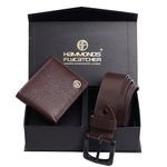 HAMMONDS FLYCATCHER Diwali Gift for Men Combo - Premium Diwali Gifts Genuine Leather Wallet and Belt Combo for Men - Leather Belt for Men - Birthday Special & Unique Gift Ideas for Husband, Boyfriend