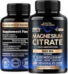 Magnesium Citrate Capsules 1000mg | High Absorption Supplement - Sleep, Muscle & Heart Support - Vegan | Non-GMO - Made in USA - As Powder | Pills | Tablets - 120 Capsules, 2 Month Supply