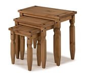 Mercers Furniture Corona Piccolo Nest of 3 Tables - Antique Wax Pine (brown)