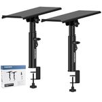 Vondynote Studio Monitor Stands Pair Heavy Duty Desk Clamp Speaker Stands with Adjustable Tilt Angle Tray of 0-12 °