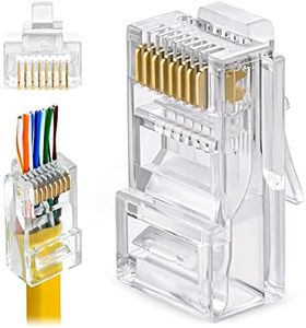 Greluma 40 Pz Connettori passanti RJ45 CAT6 Estremità Spina terminale di rete placcata in oro Ethernet
