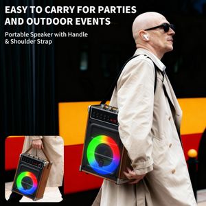 JYX Karaoke Machine – Portable Wooden Speaker with Microphone