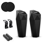 Ouzorp 2Pack Mini Car Trash Cans, Car Accessories for Interior, Leakproof Small Trash Cup for Car, Home, Office with 2Garbage Bag Rolls，2Hooks,2Coasters