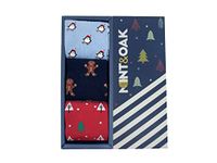 Mint & Oak Printed Christmas Socks For Men, Cotton Calf Colorful Secret Santa Gift Box for Men, Xmas Calf Length Boys Socks With Fun Prints - Gift Box of 3