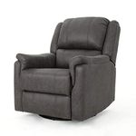 Interio Canape Fabric Manual Swivel Glider Standard Recliner in Dark Grey Colour Single Seater Recliner